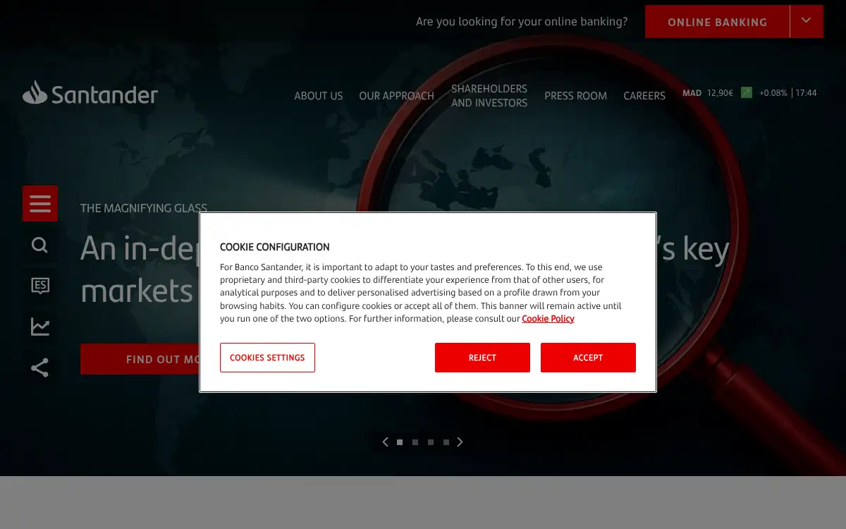 www.santander.com screenshot