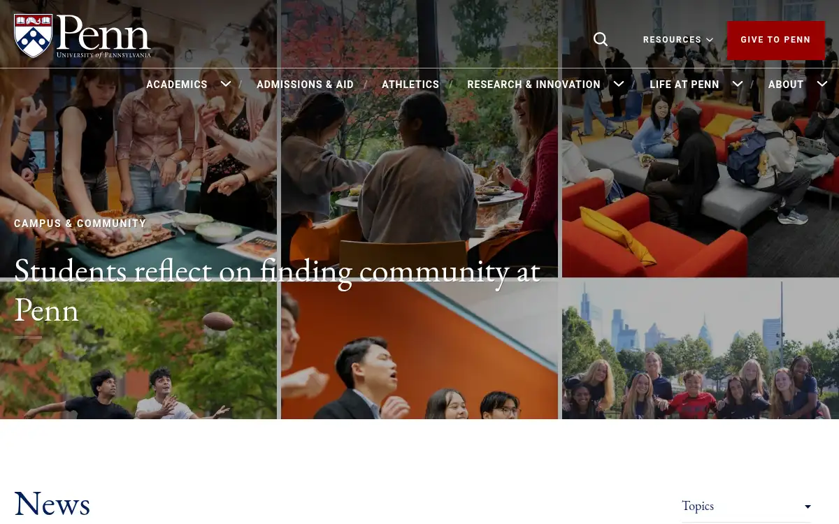 www.upenn.edu screenshot