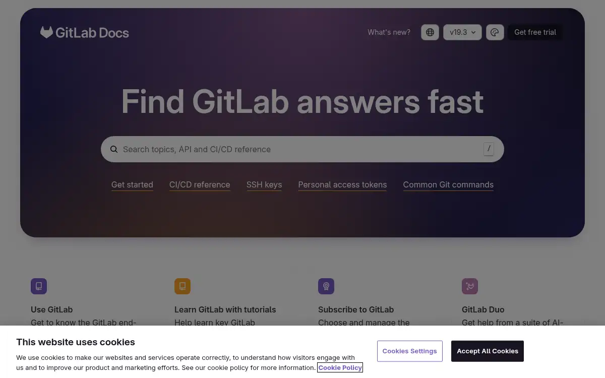 docs.gitlab.com screenshot