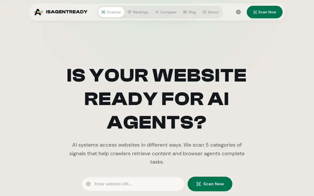 isagentready.com screenshot