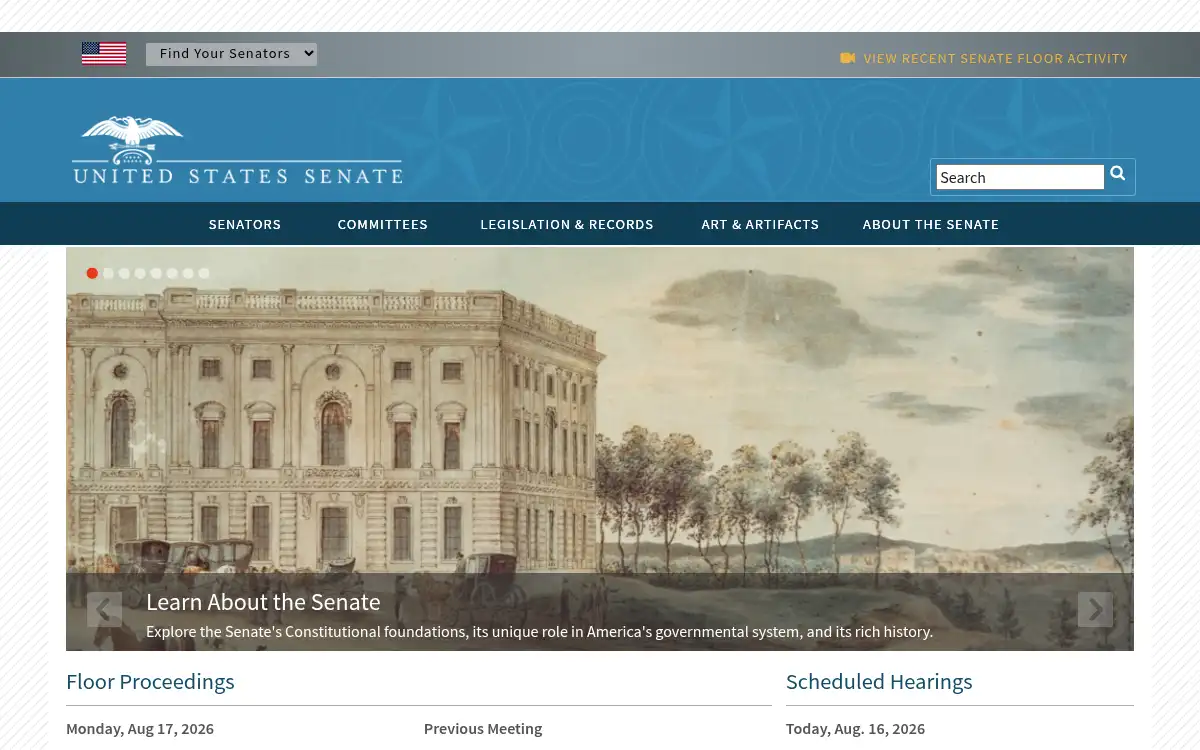 www.senate.gov screenshot