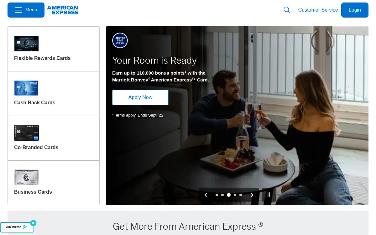 www.americanexpress.com screenshot