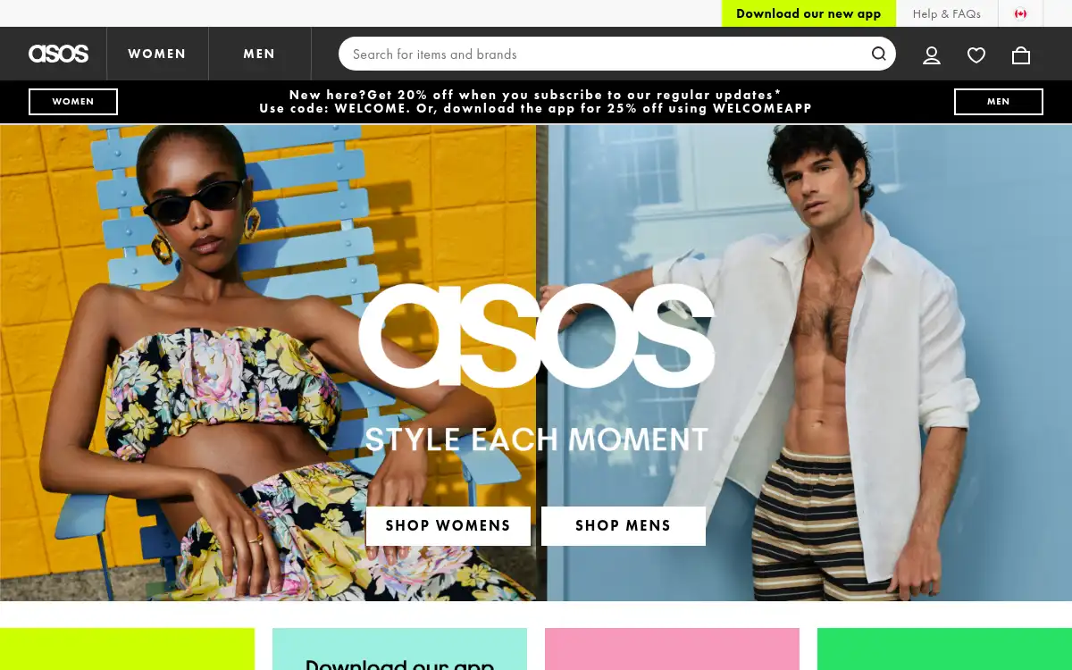 www.asos.com screenshot