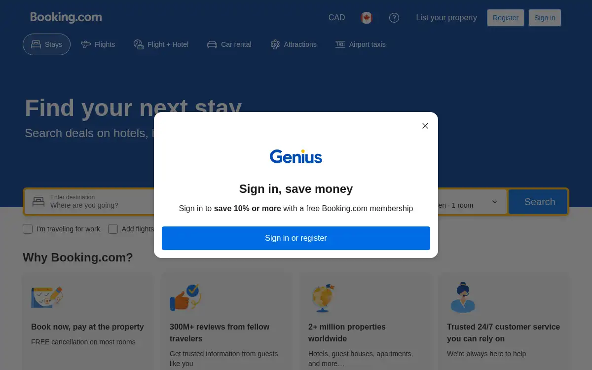 www.booking.com screenshot