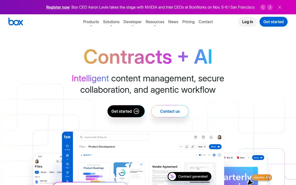 www.box.com screenshot