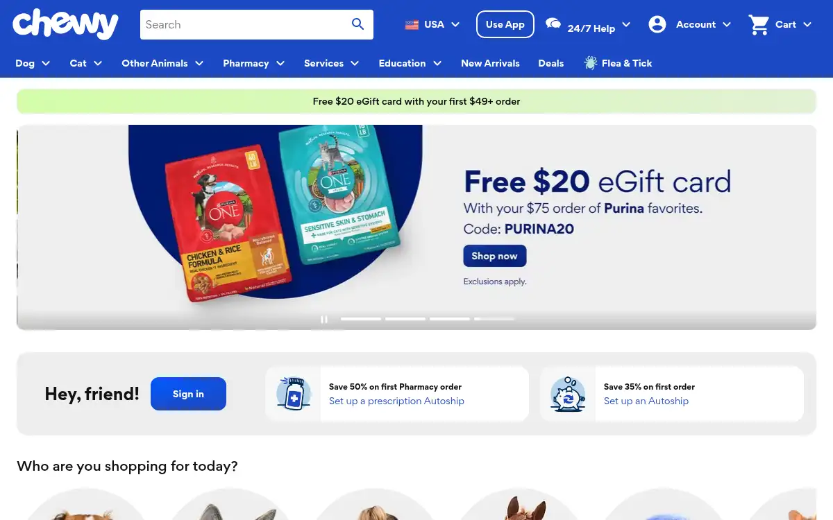www.chewy.com screenshot