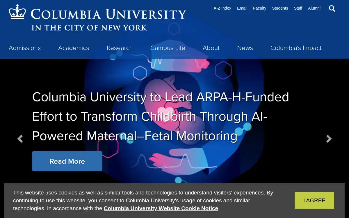 www.columbia.edu screenshot