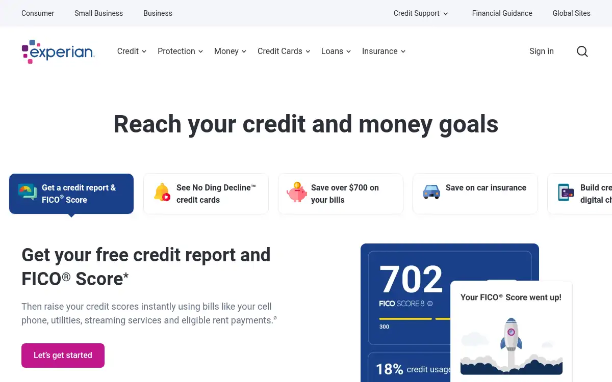 www.experian.com screenshot