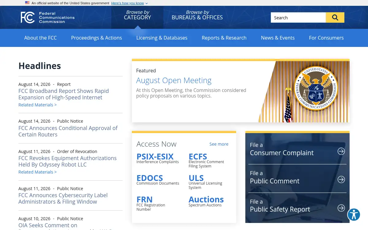 www.fcc.gov screenshot