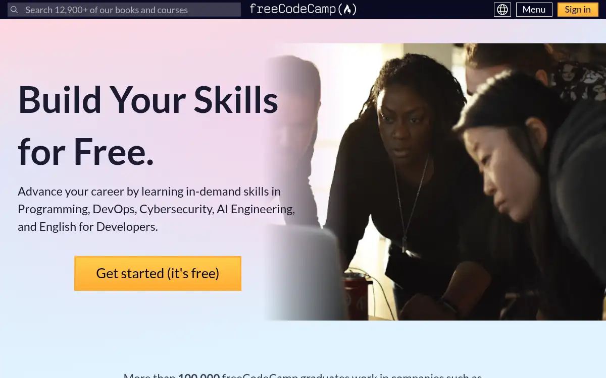www.freecodecamp.org screenshot