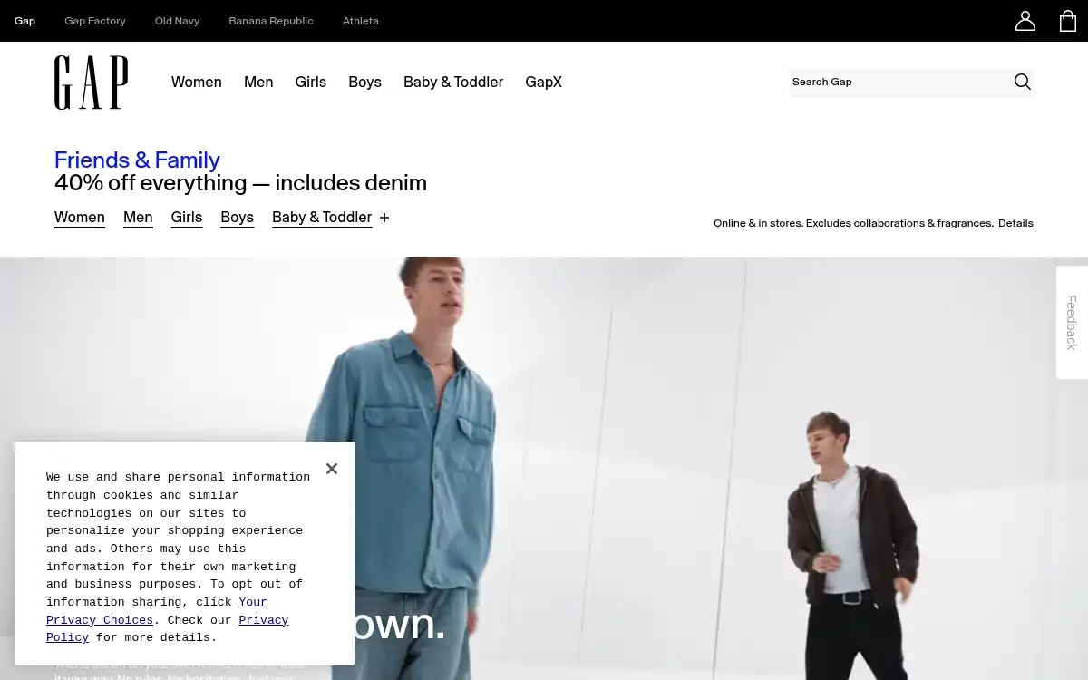 www.gap.com screenshot