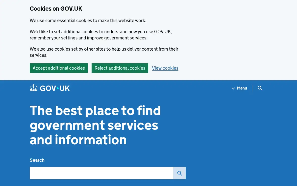 www.gov.uk screenshot
