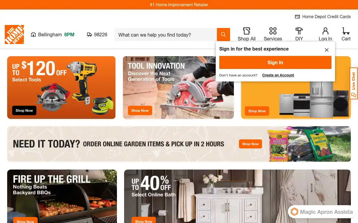 www.homedepot.com screenshot