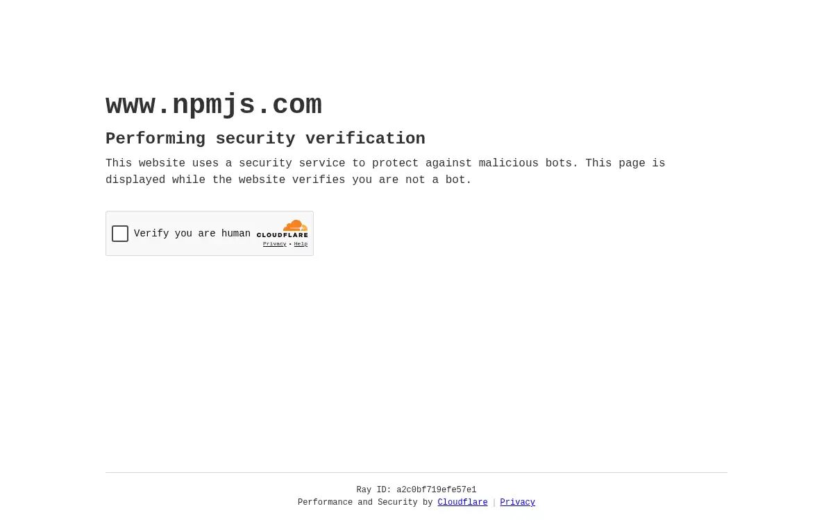 www.npmjs.com screenshot