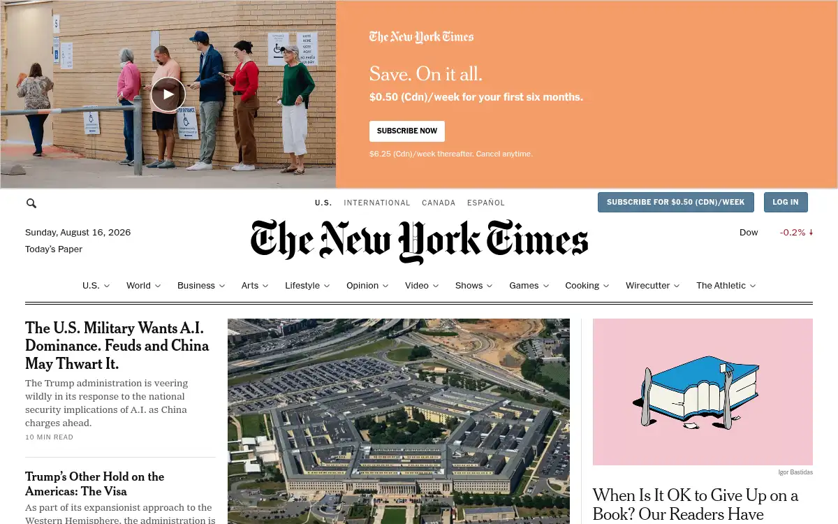 www.nytimes.com screenshot