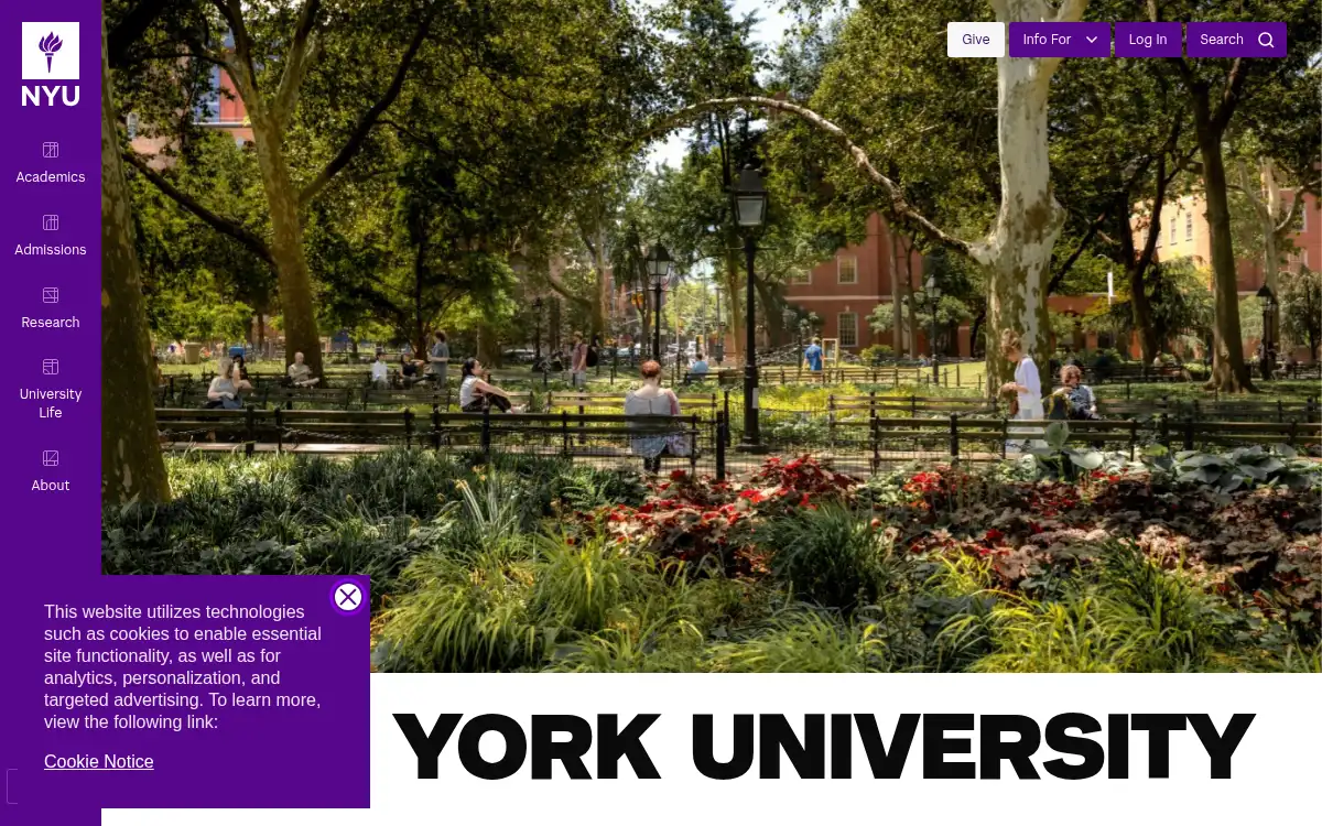 www.nyu.edu screenshot