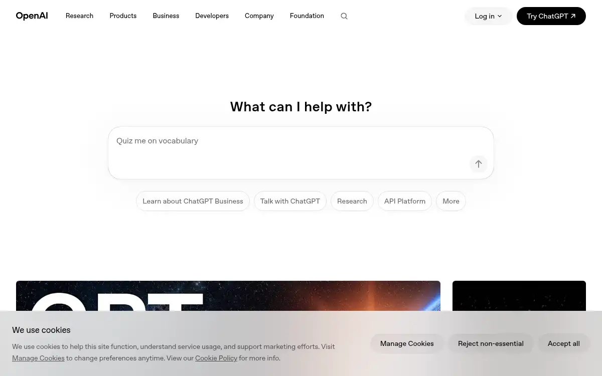 www.openai.com screenshot