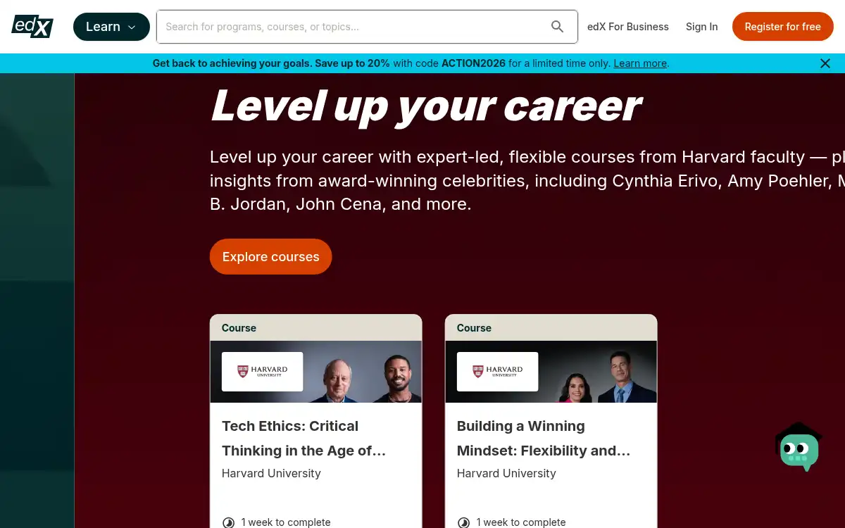 Final screenshot of https://www.edx.org/