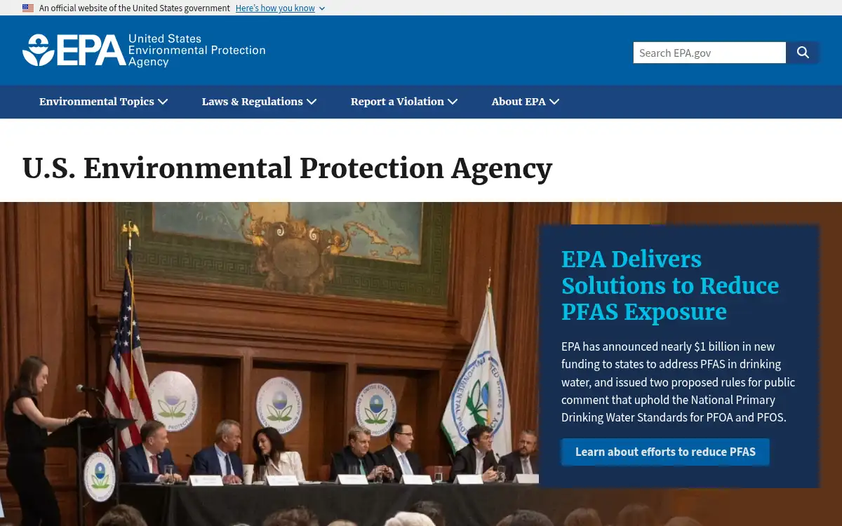 Final screenshot of https://www.epa.gov