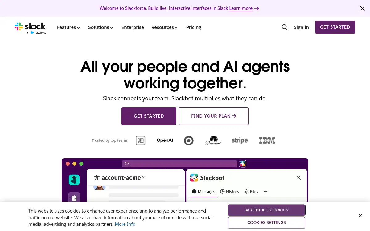 Final screenshot of https://www.slack.com