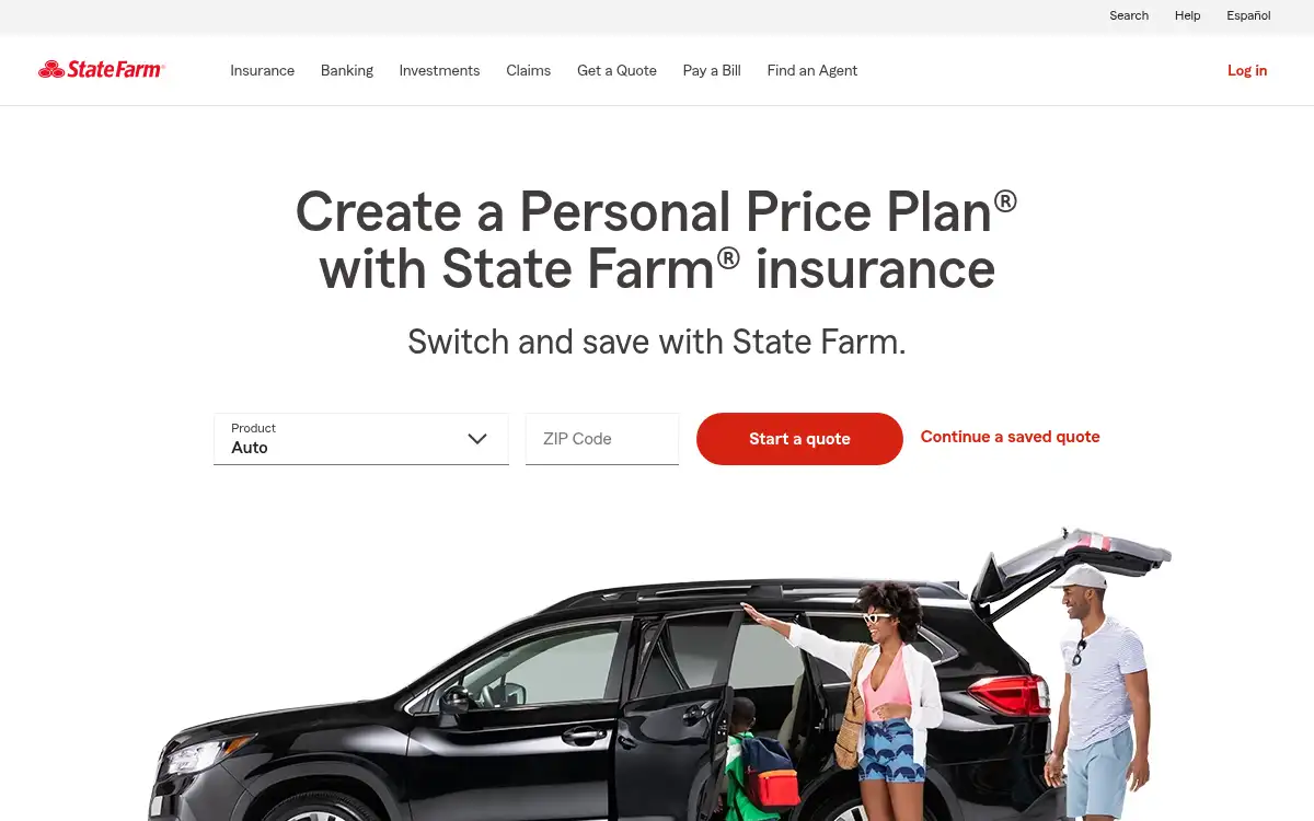 Final screenshot of https://www.statefarm.com