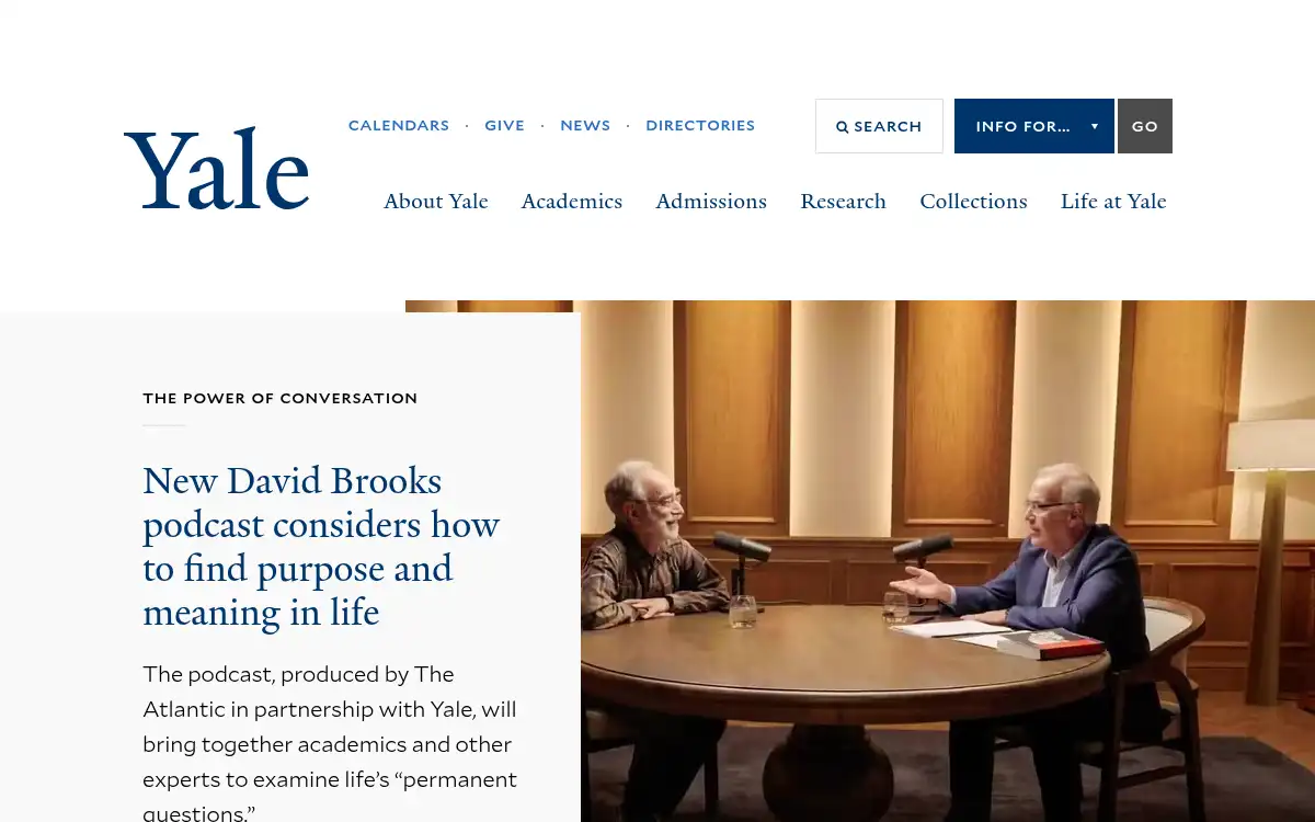 Final screenshot of https://www.yale.edu