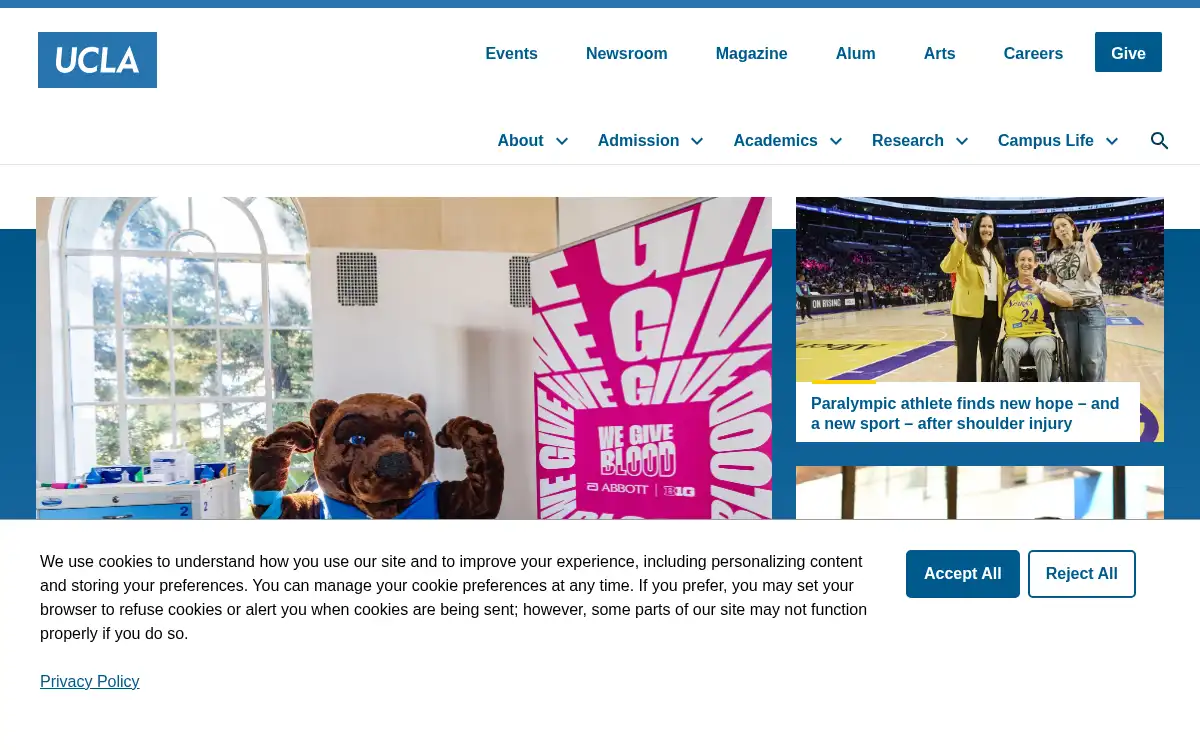 Final screenshot of https://www.ucla.edu