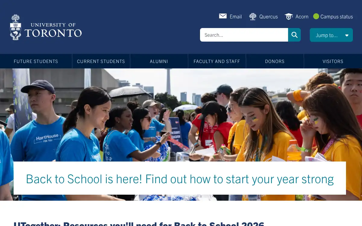 Final screenshot of https://www.utoronto.ca