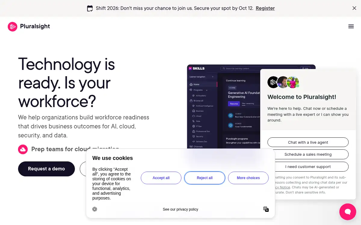 Final screenshot of https://www.pluralsight.com