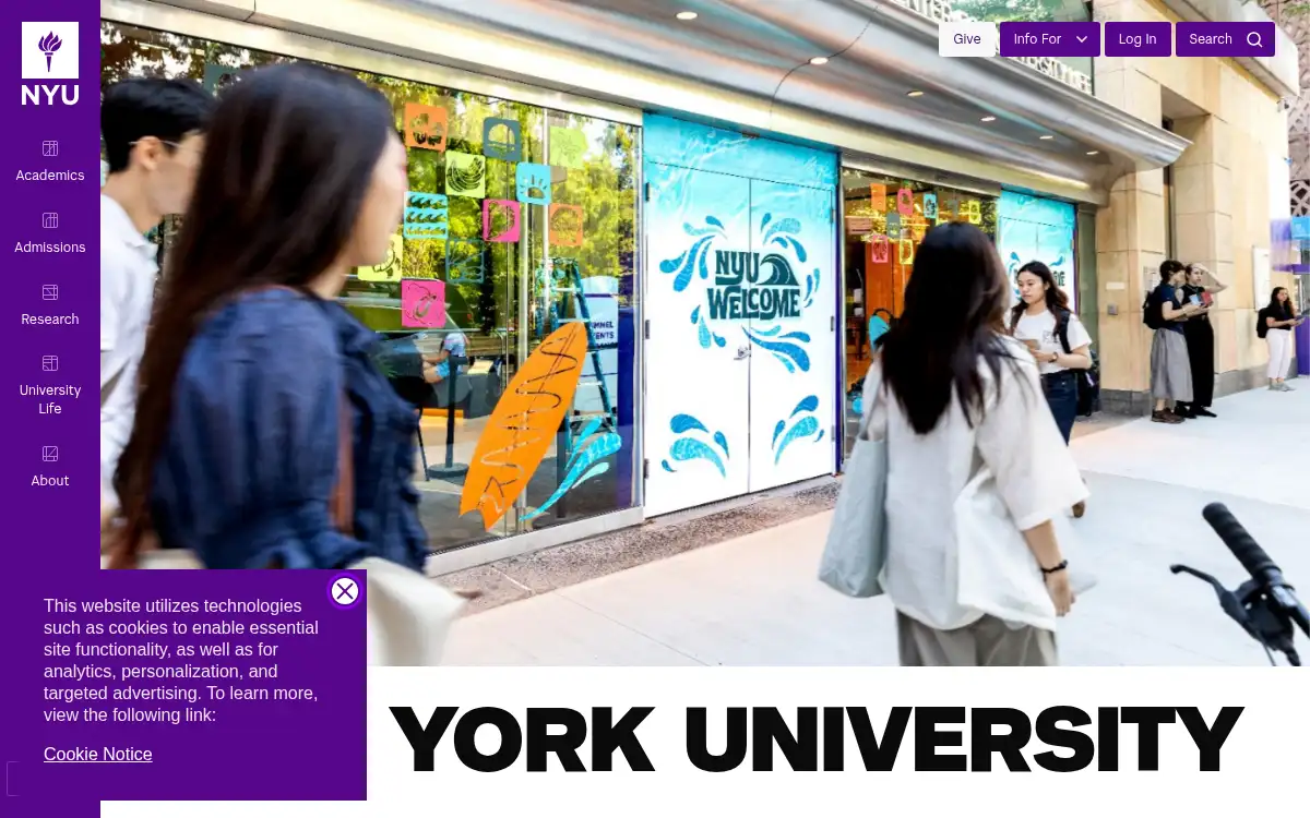 Final screenshot of https://www.nyu.edu