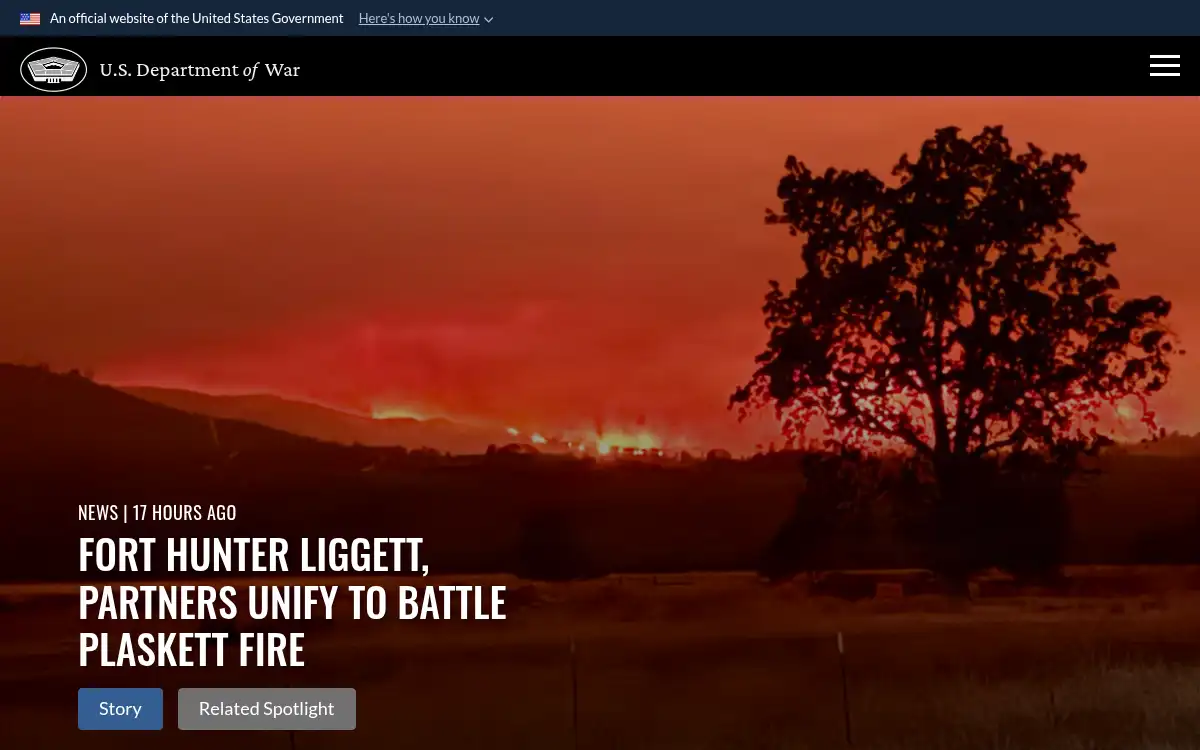 Final screenshot of https://www.defense.gov