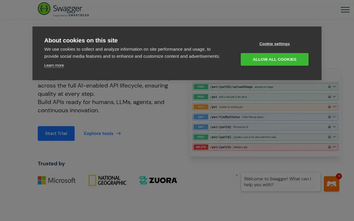 Final screenshot of https://www.swagger.io