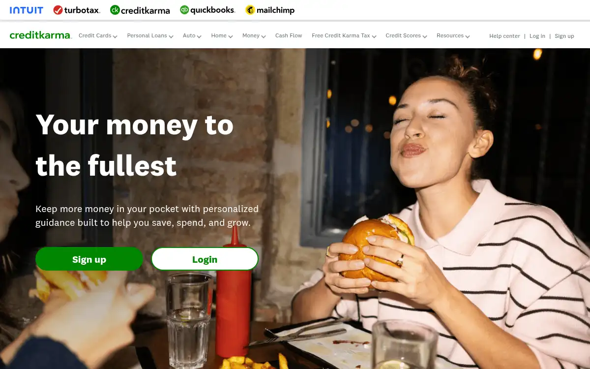 Final screenshot of https://www.creditkarma.com