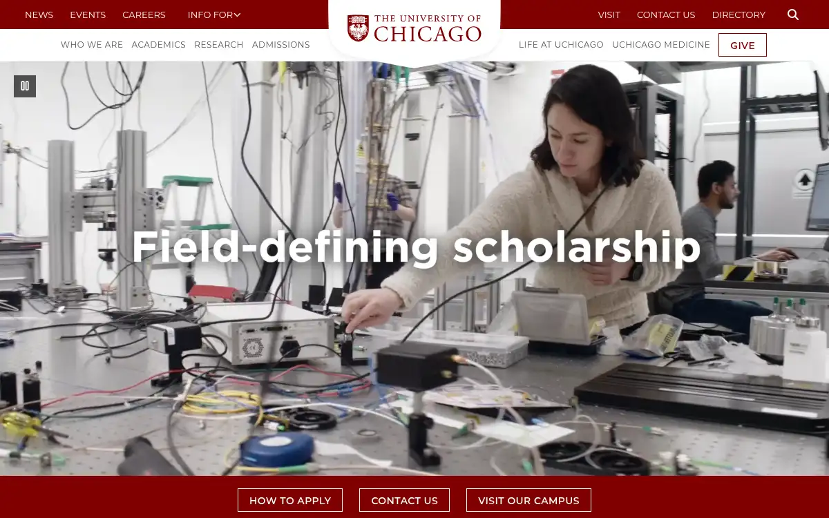 Final screenshot of https://www.uchicago.edu