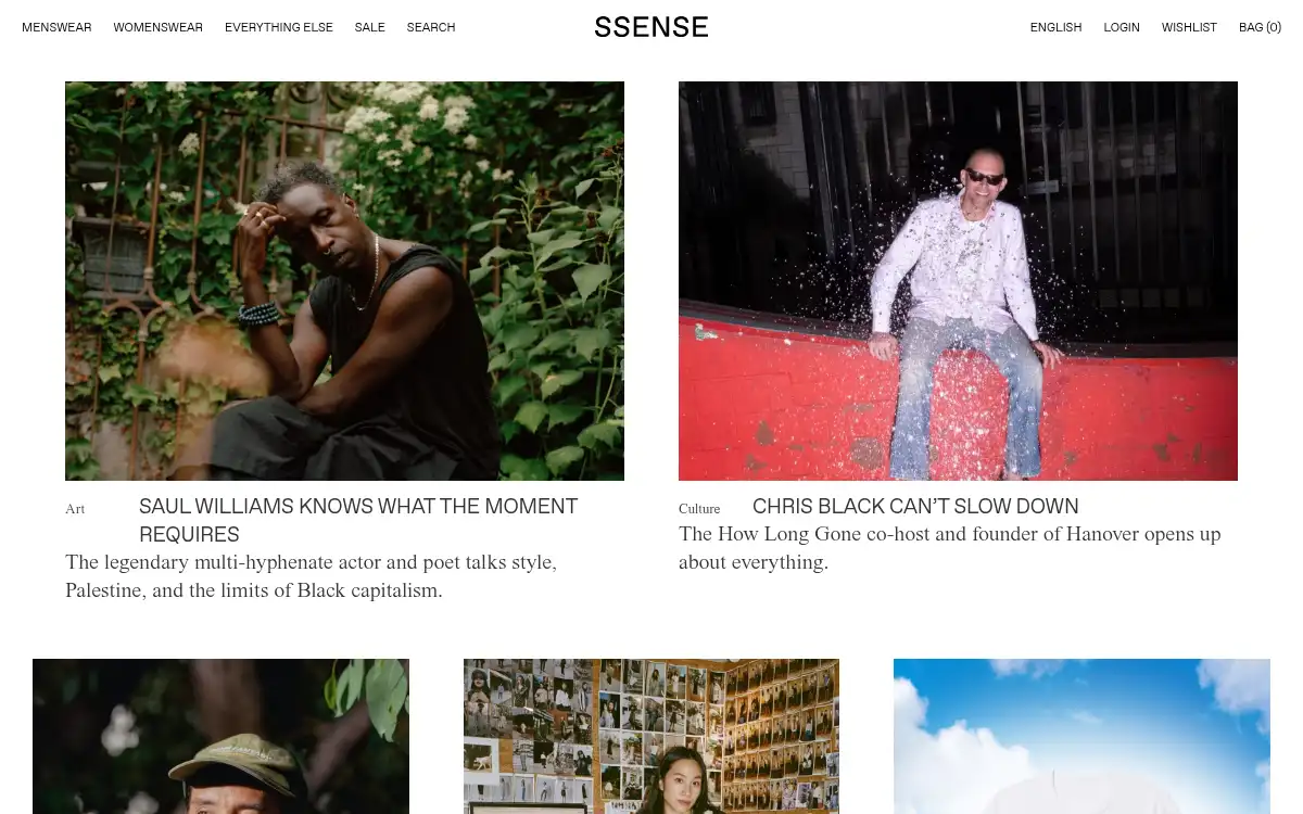 Final screenshot of https://www.ssense.com