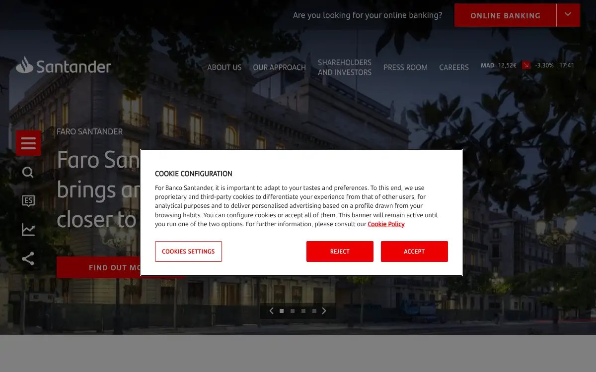 Final screenshot of https://www.santander.com
