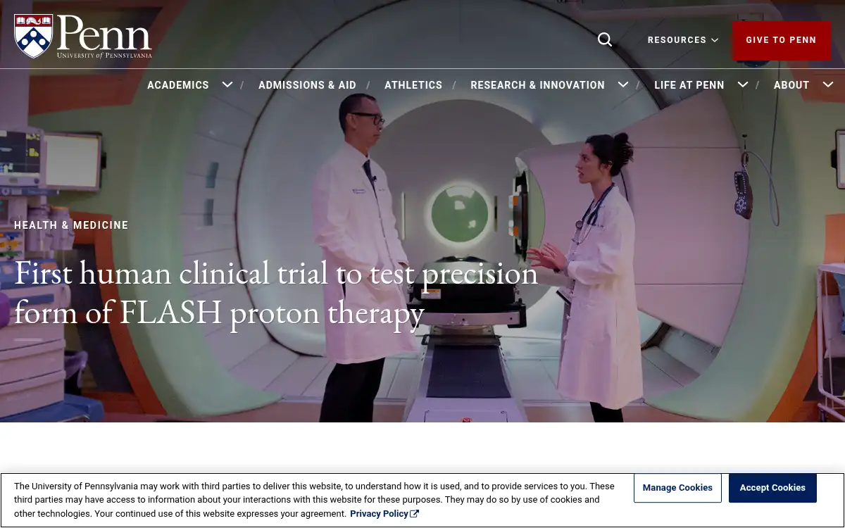 Final screenshot of https://www.upenn.edu
