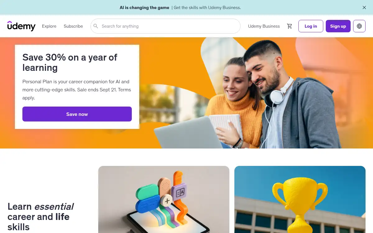 Final screenshot of https://www.udemy.com