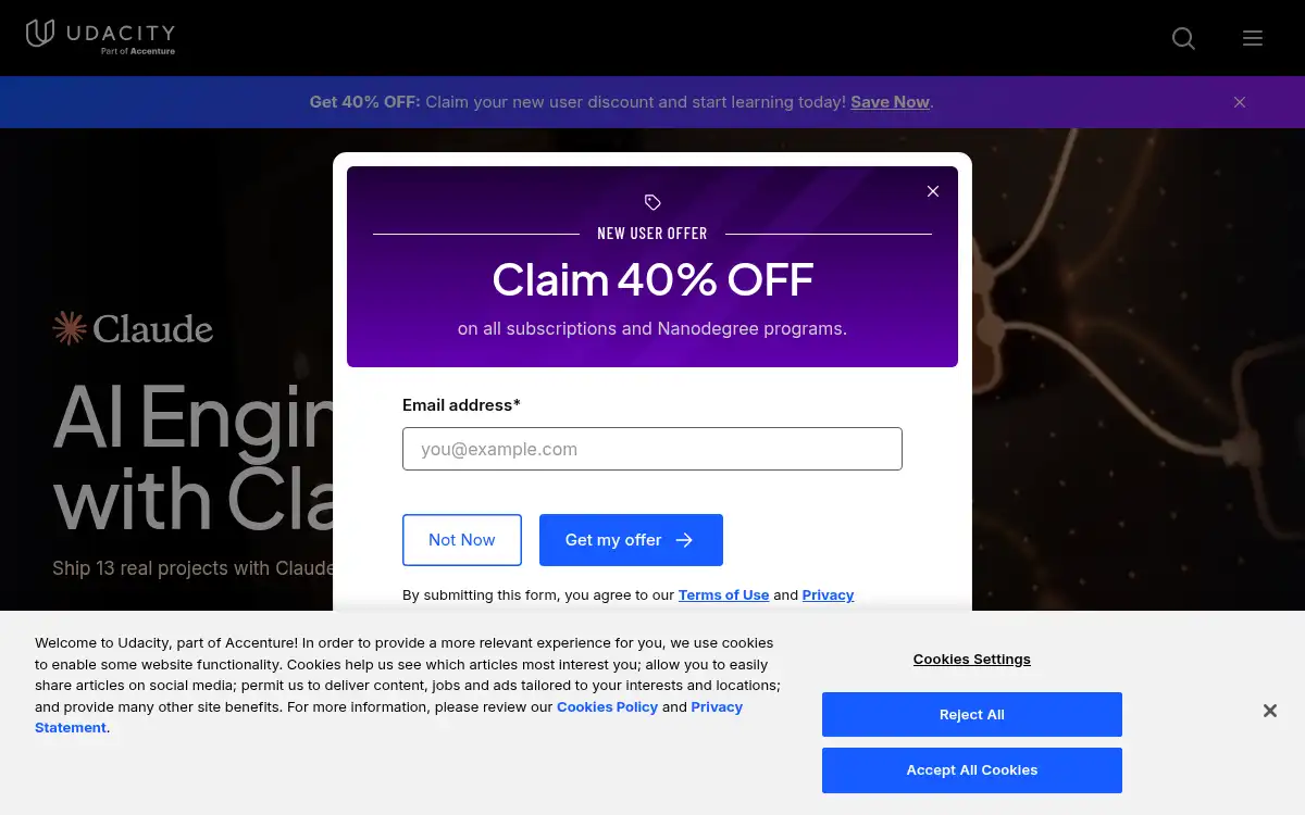 Final screenshot of https://www.udacity.com