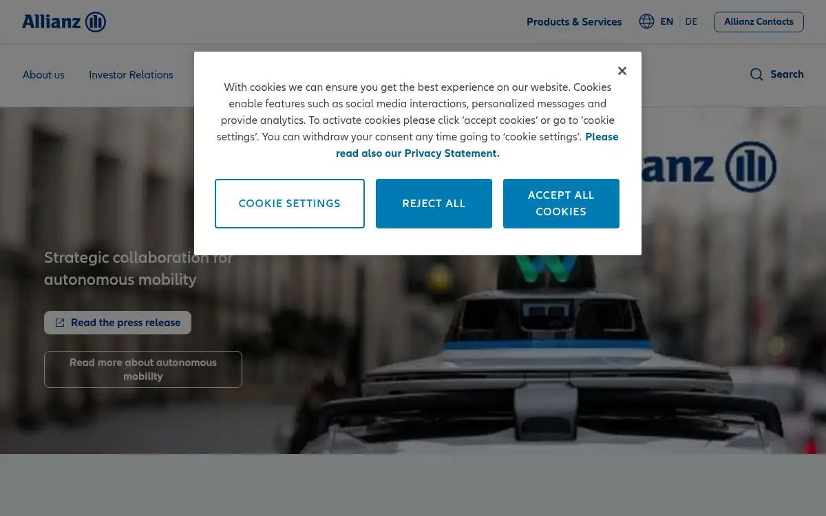 Final screenshot of https://www.allianz.com