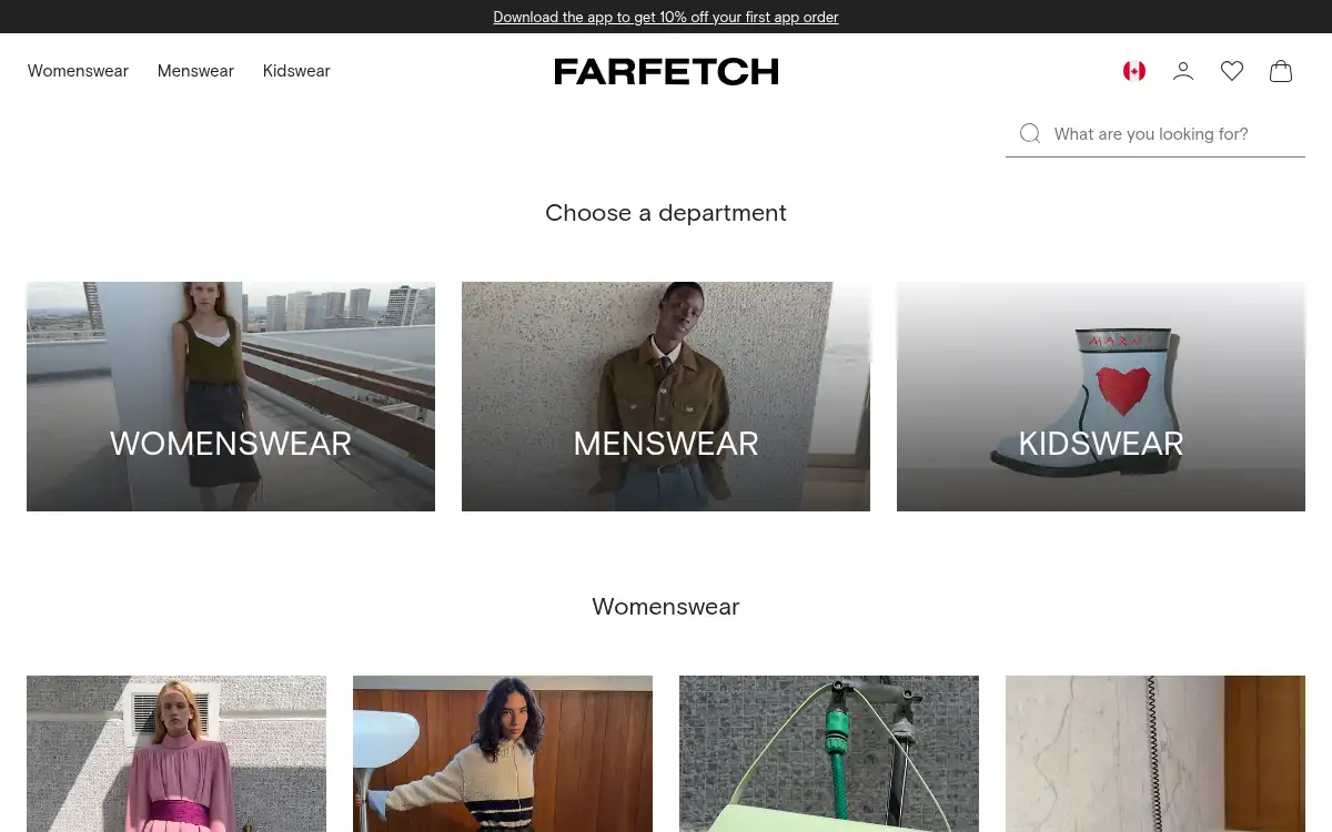 Final screenshot of https://www.farfetch.com