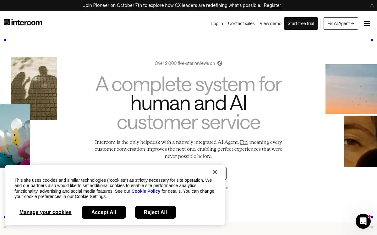 Final screenshot of https://www.intercom.com