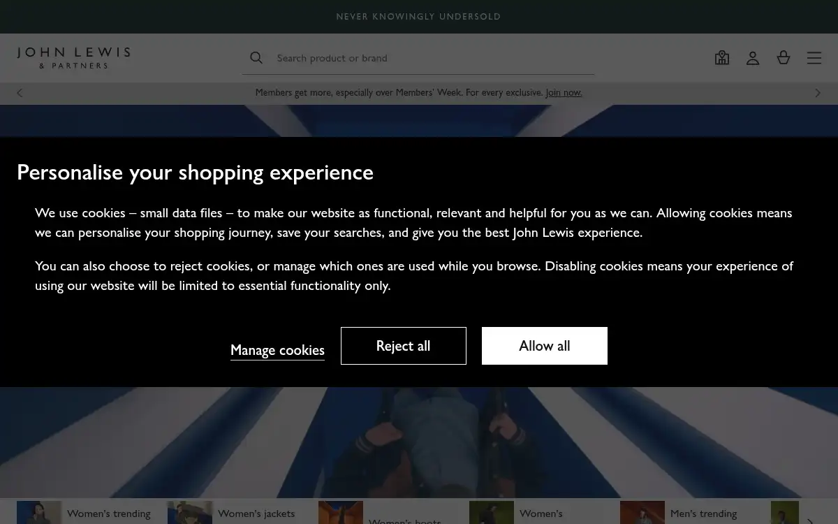 Final screenshot of https://www.johnlewis.com
