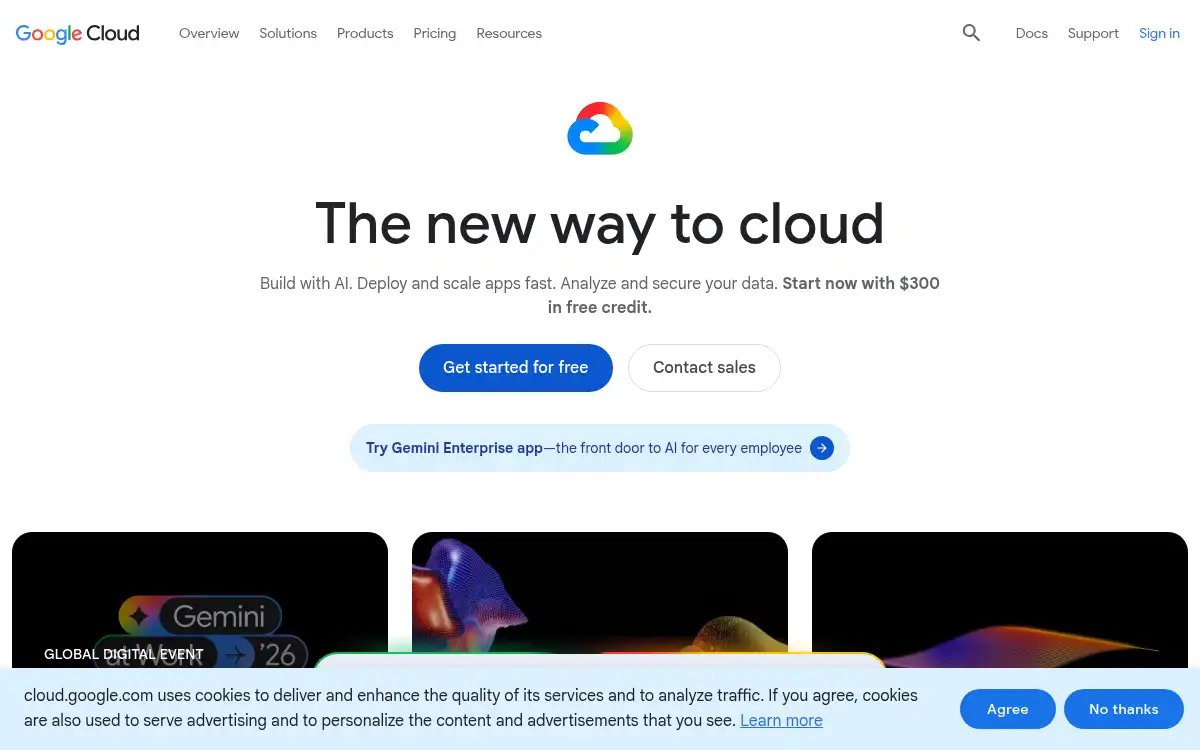 Final screenshot of https://cloud.google.com