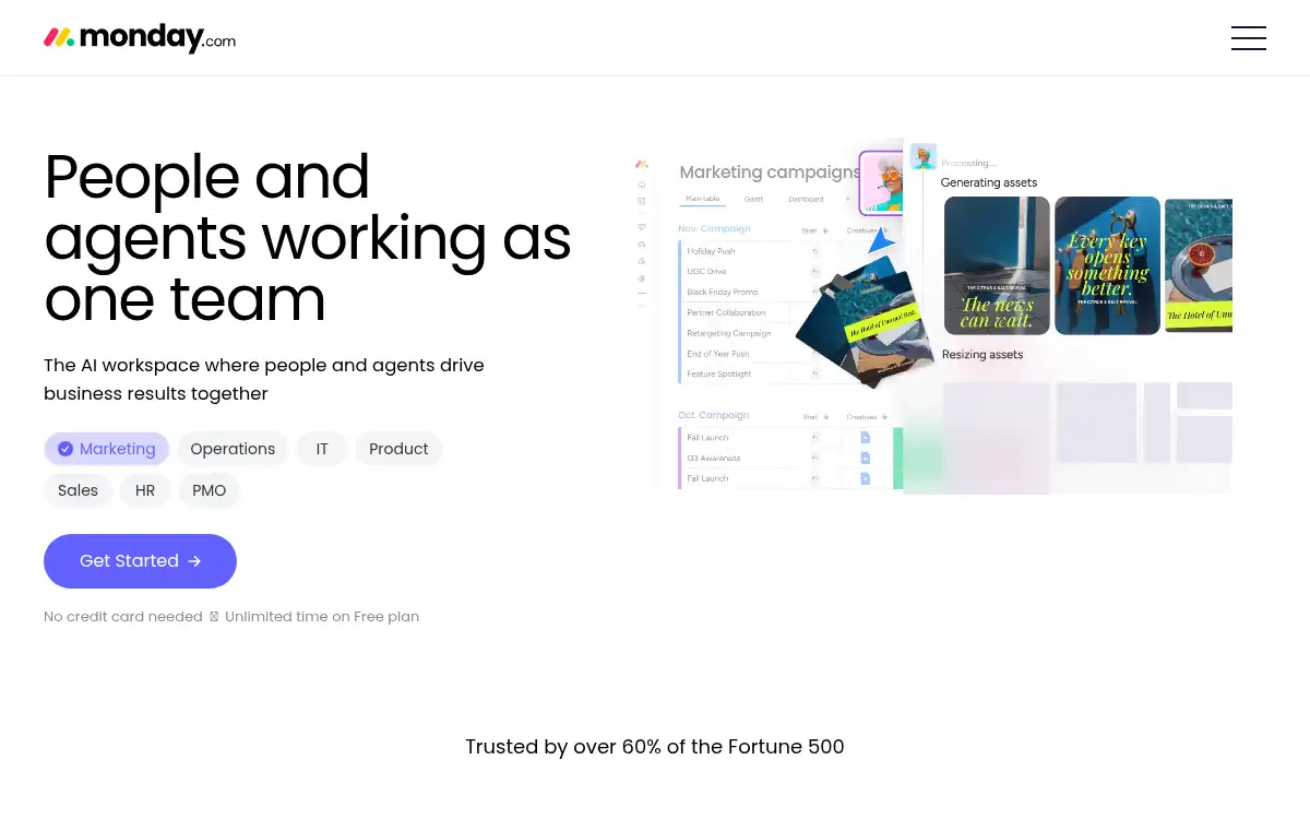 Final screenshot of https://www.monday.com