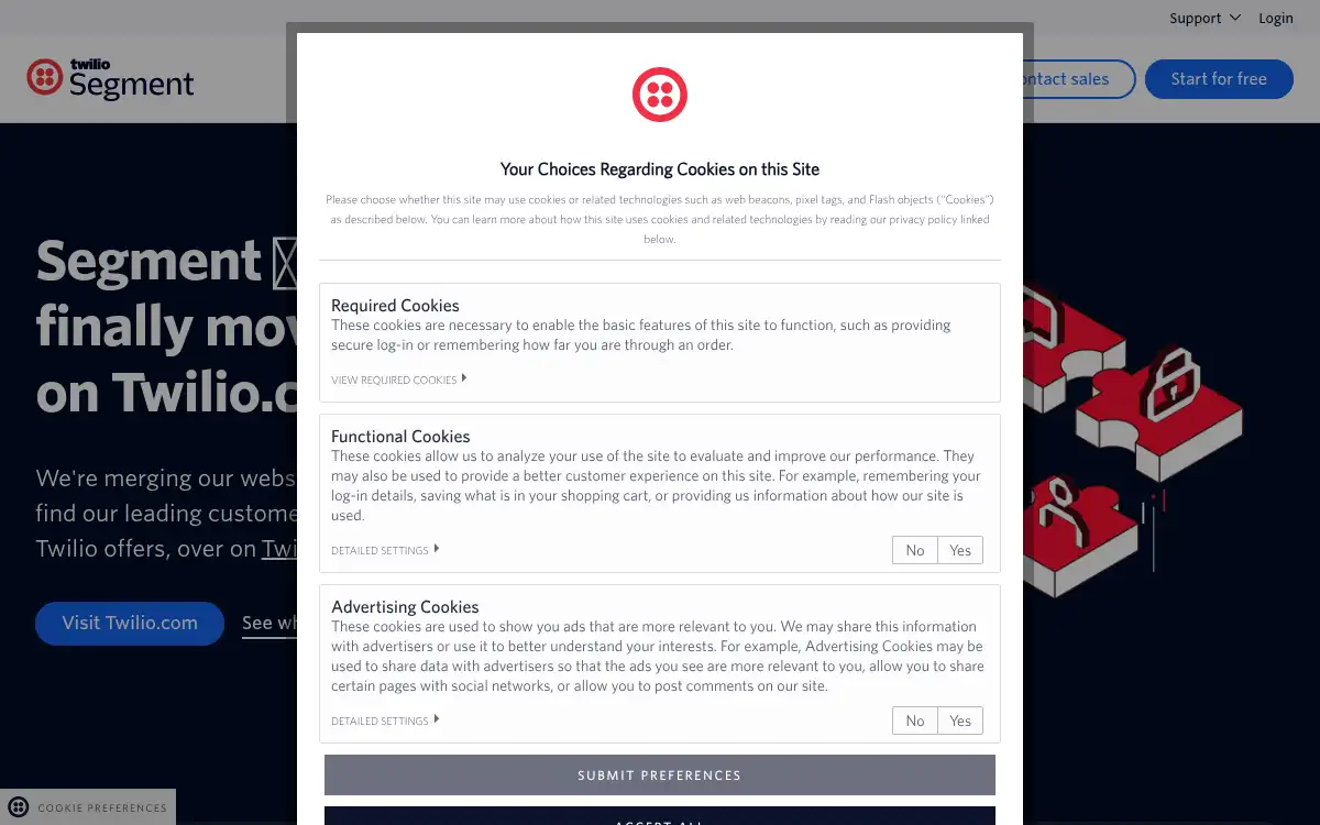 Final screenshot of https://www.segment.com