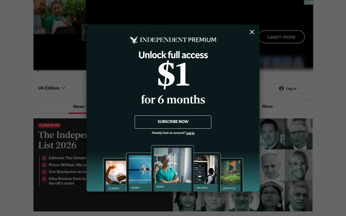 Final screenshot of https://independent.co.uk