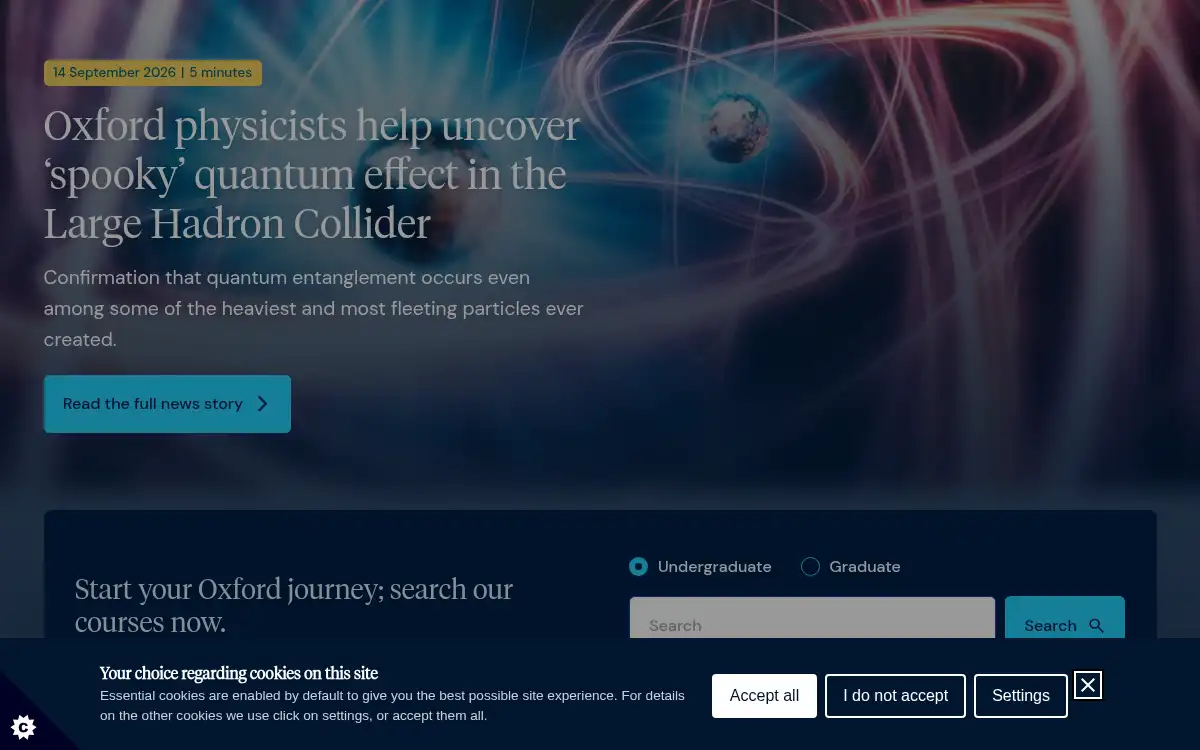 Final screenshot of https://ox.ac.uk