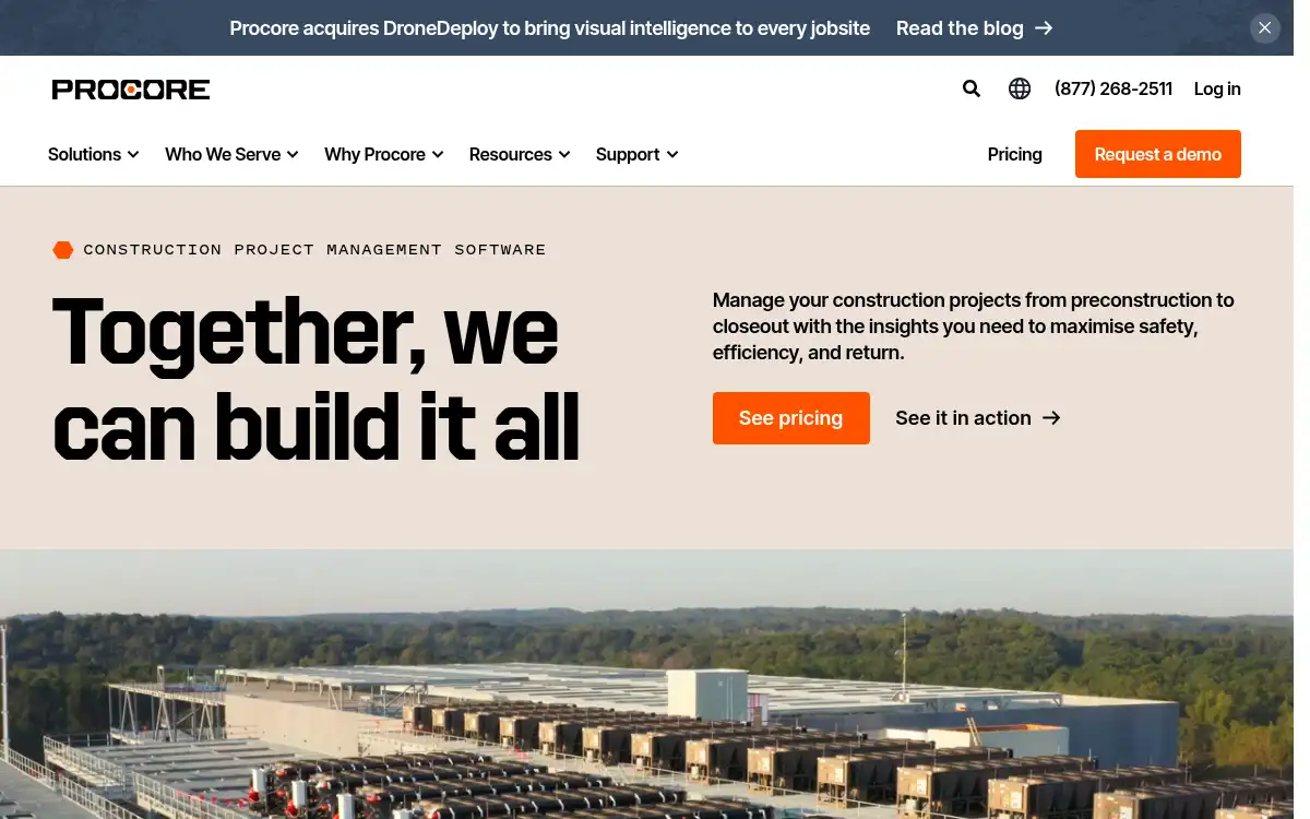 Final screenshot of https://procore.com