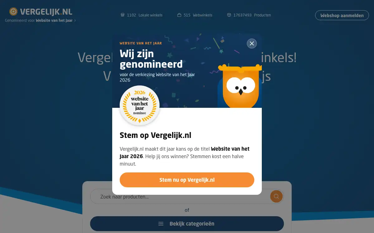 Final screenshot of https://vergelijk.nl